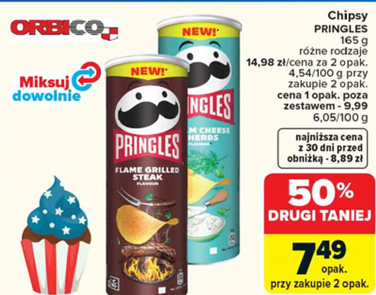 Chipsy PRINGLES różne rodzaje 165 g