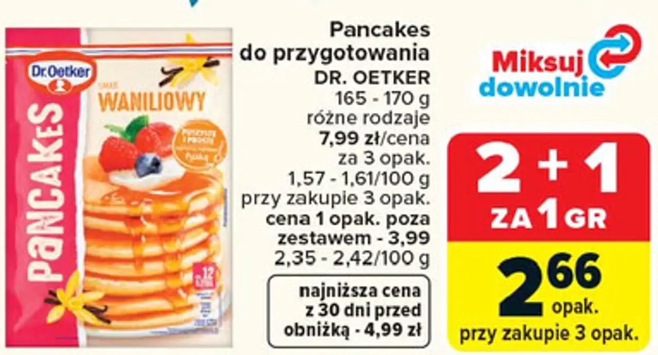 Pancakes do przygotowania DR. OETKER 165 - 170 g różne rodzaje