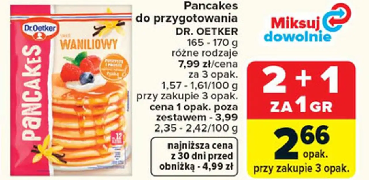 Pancakes do przygotowania DR. OETKER 165-170 g różne rodzaje