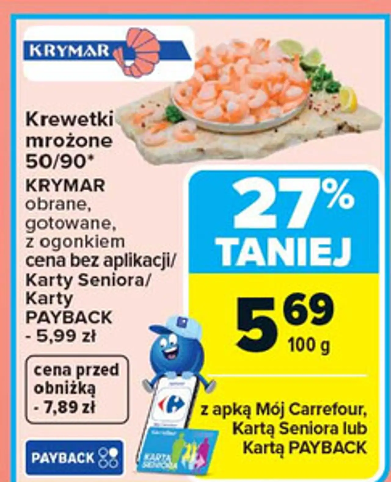 Krewetki mrożone 50/90* KRYMAR