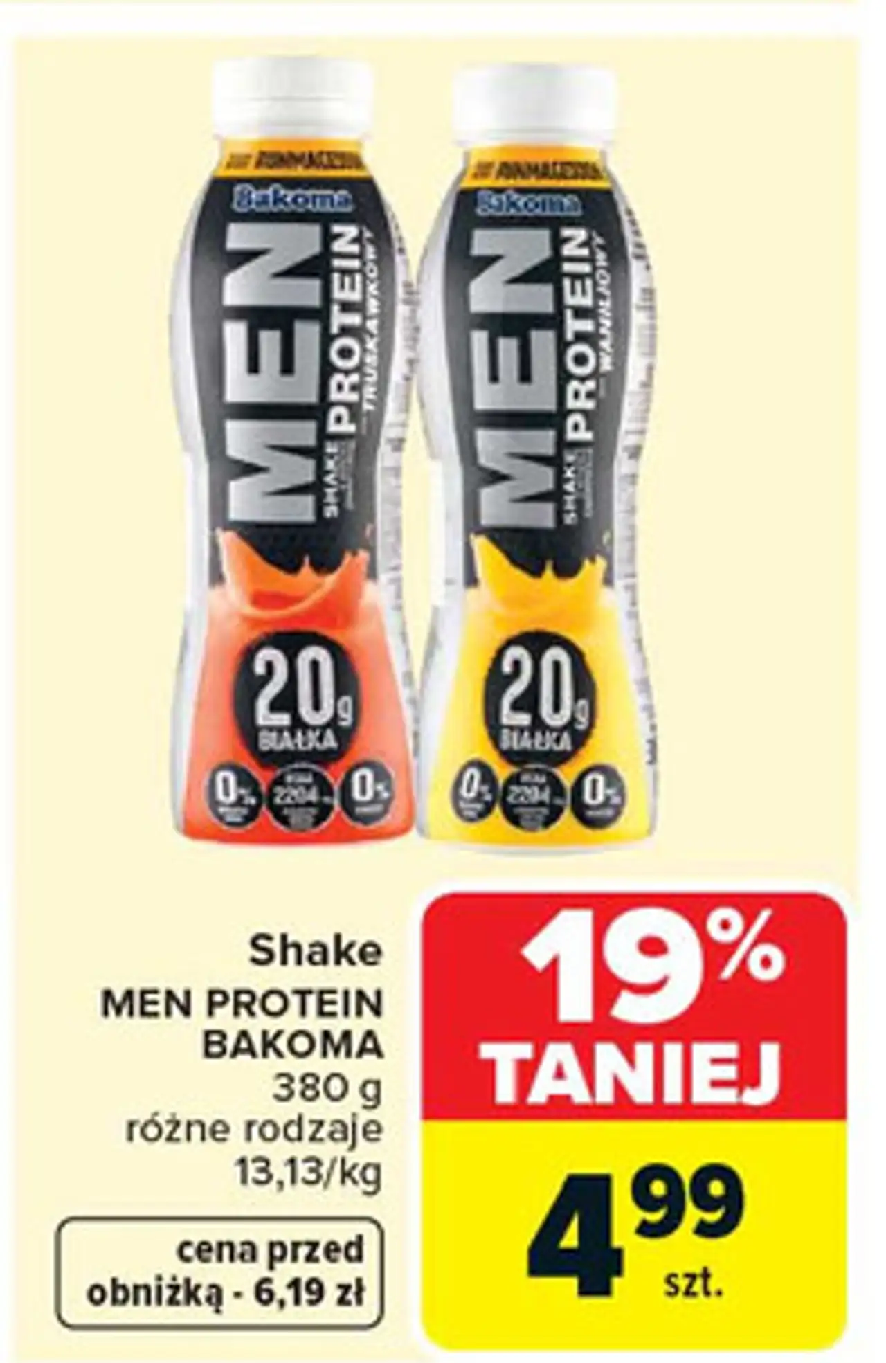 Shake truskawkowy Bakoma Men Protein