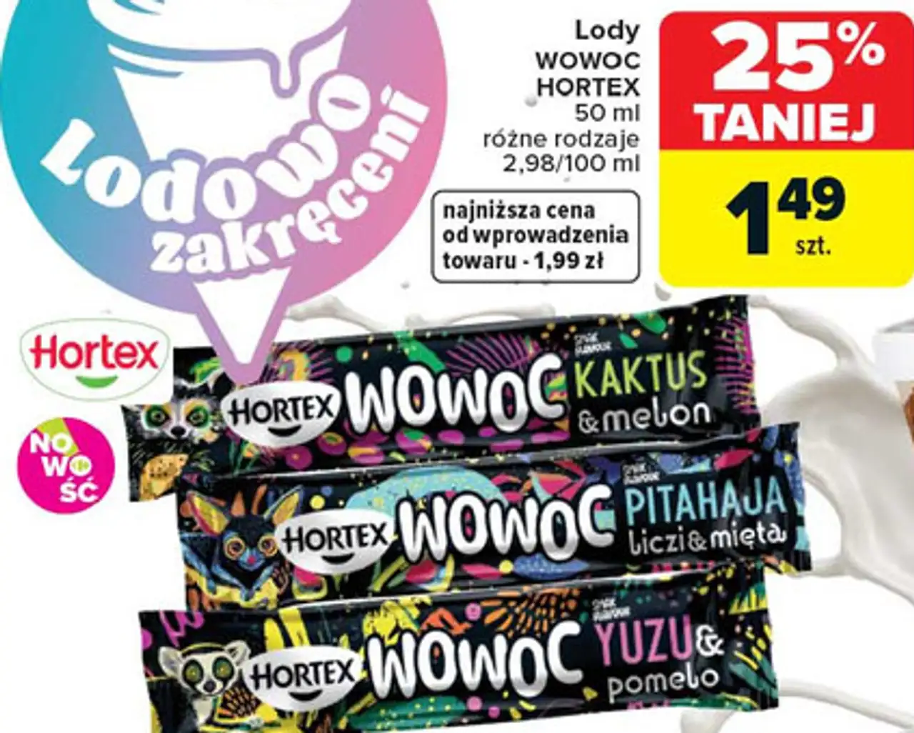 Lody WOWOC HORTEX 50 ml różne rodzaje