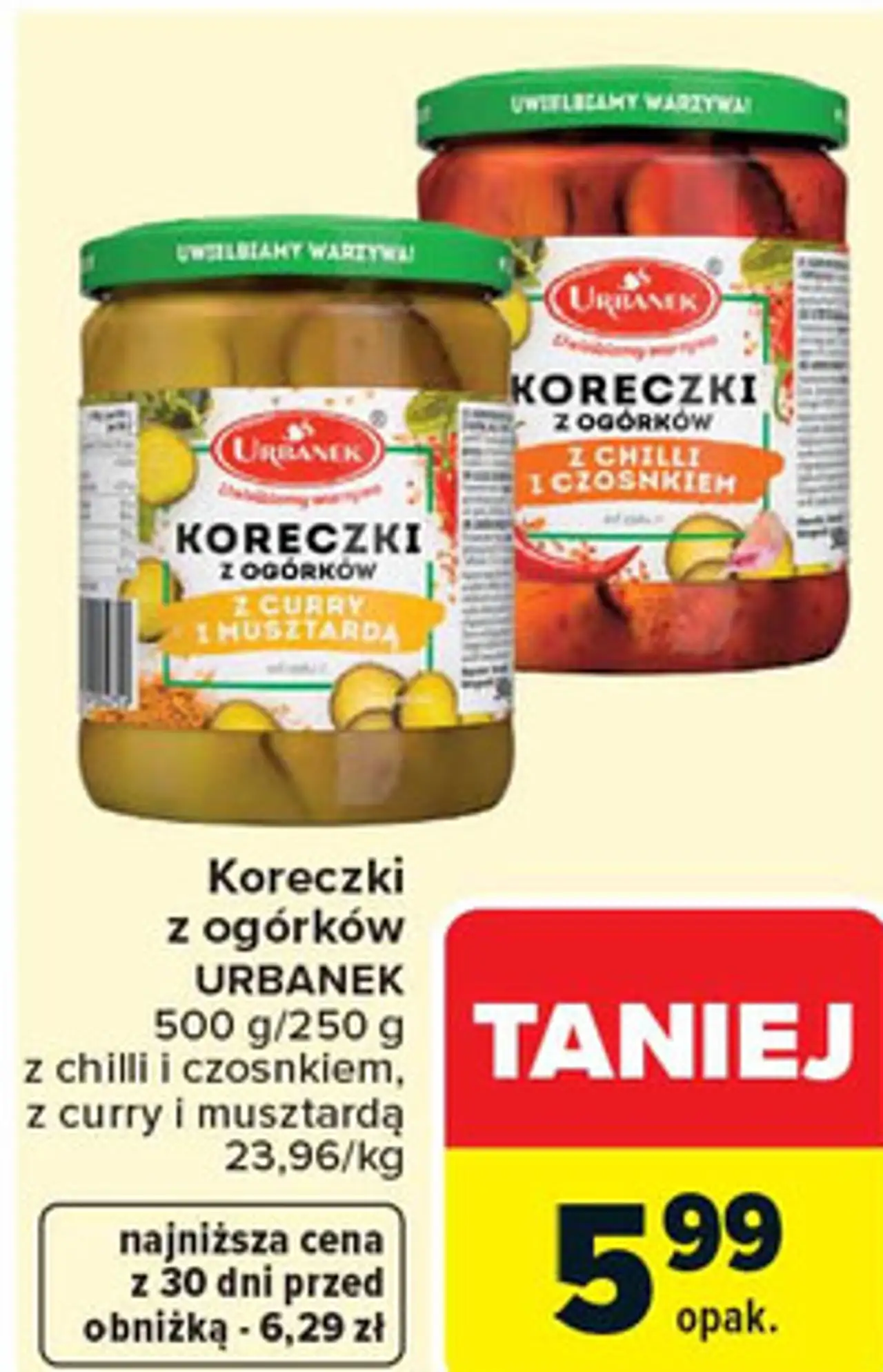 Koreczki z ogórków z chilli i czosnkiem, z curry i musztardą URBANEK