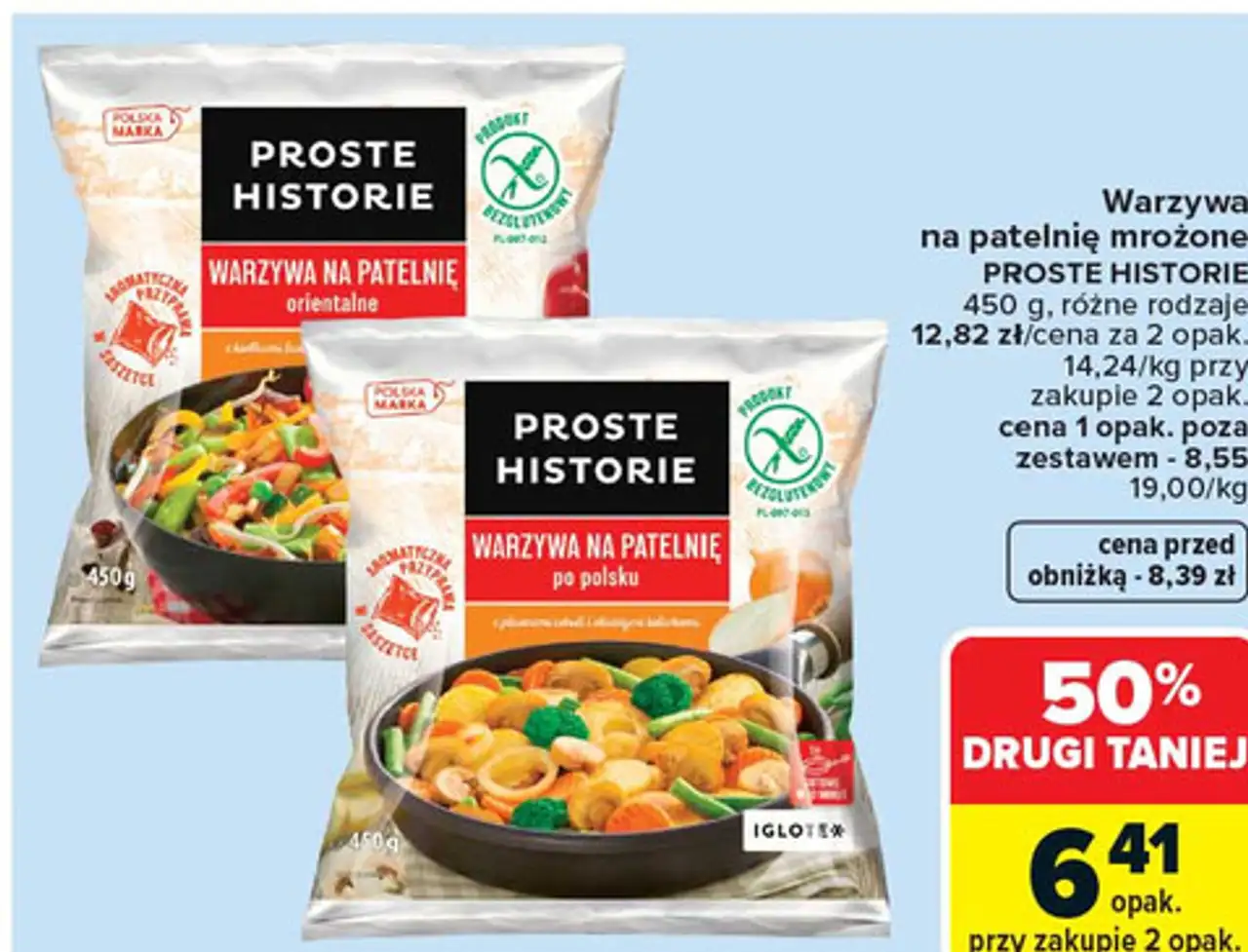 Warzywa na patelnię mrożone różne rodzaje PROSTE HISTORIE