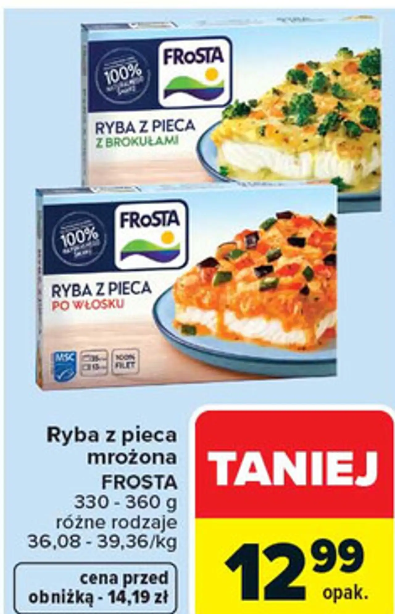 Ryba z pieca mrożona różne rodzaje FROSTA