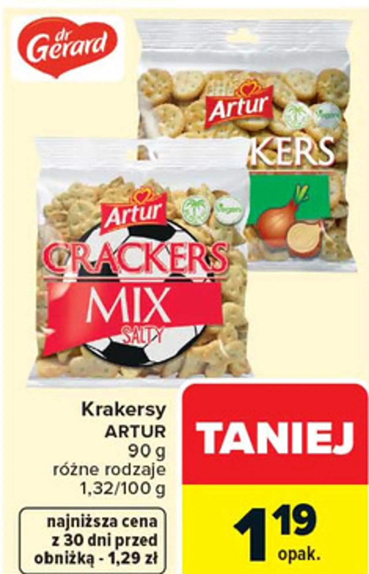 Krakersy ARTUR 90 g różne rodzaje