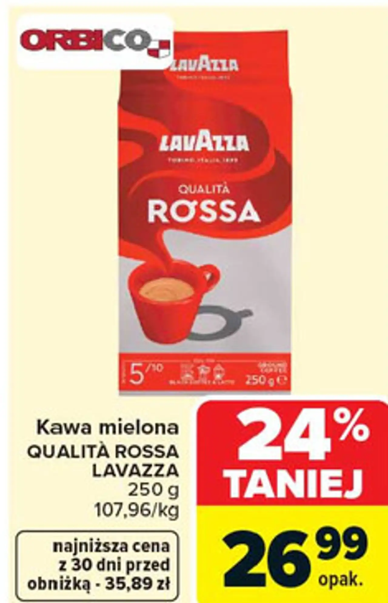 Kawa mielona QUALITÀ ROSSA LAVAZZA 250 g