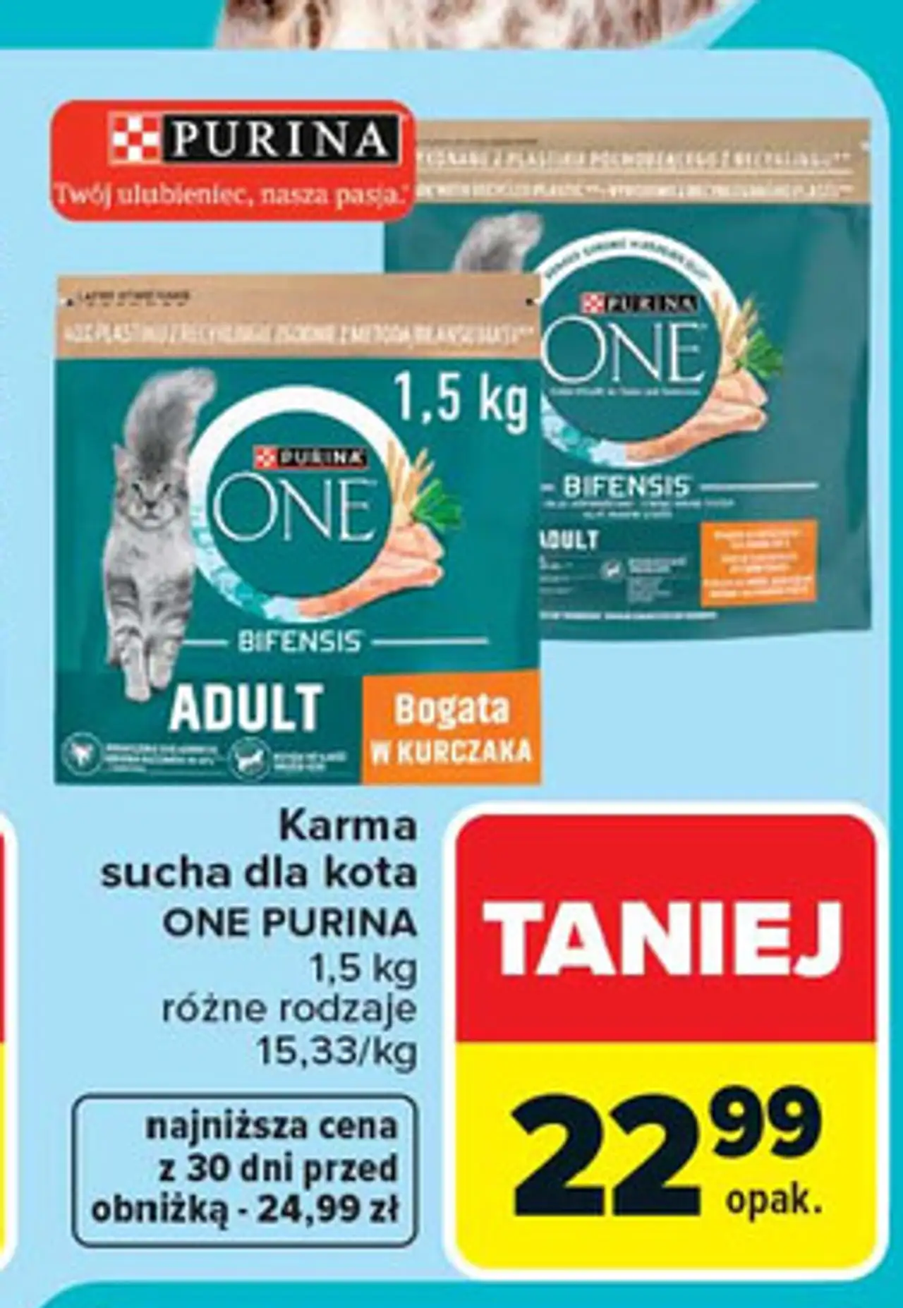 Karma sucha dla kota ONE PURINA 1,5 kg różne rodzaje