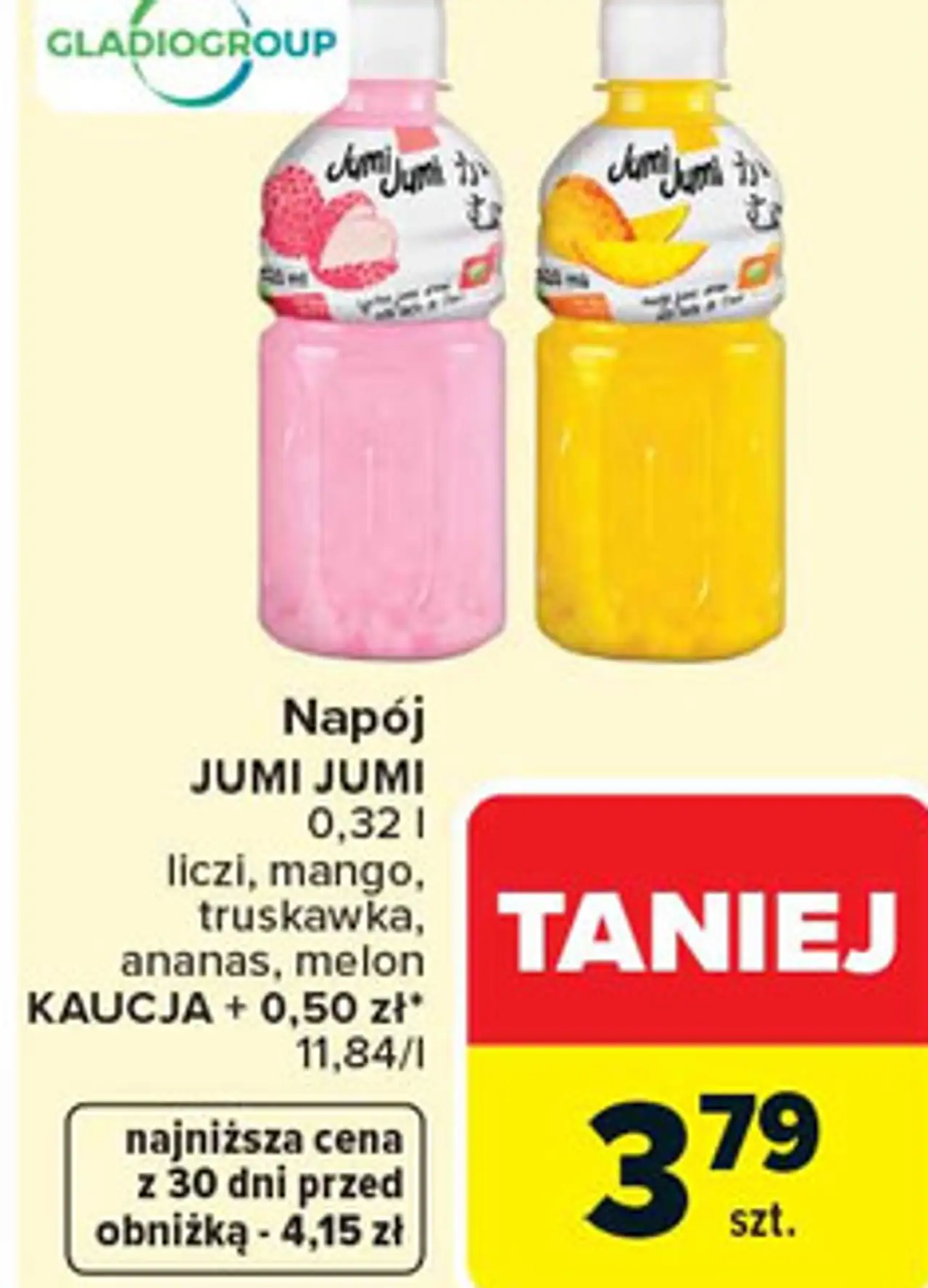 Napój JUMI JUMI 0,32 l, liczi, mango, truskawka, ananas, melon