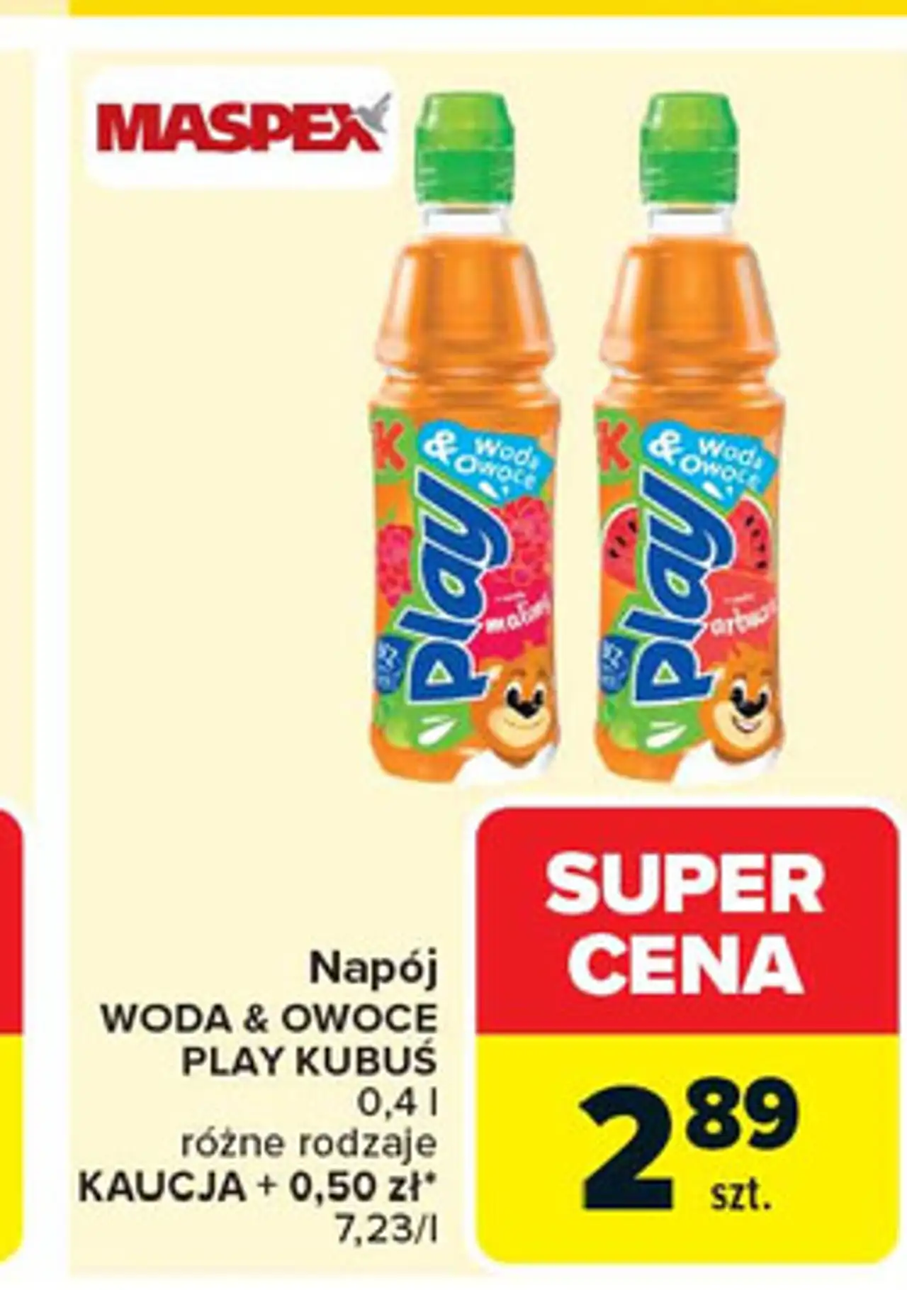 Napój WODA & OWOCE PLAY KUBUŚ