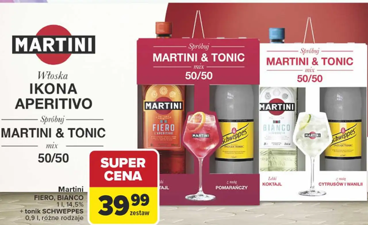 Martini FIERO, BIANCO + tonik SCHWEPPES