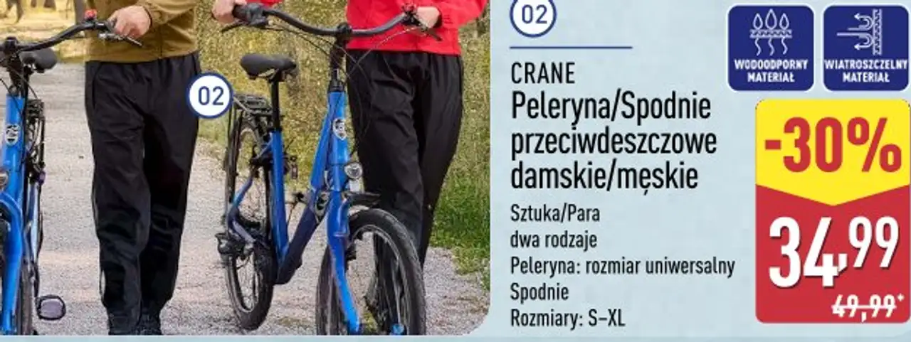 Peleryna/Spodnie przeciwdeszczowe damskie/męskie