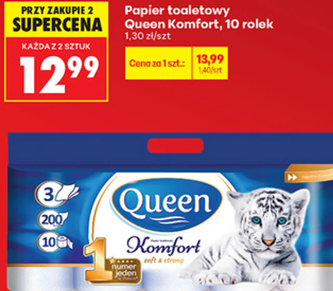 Papier toaletowy Queen Komfort, 10 rolek