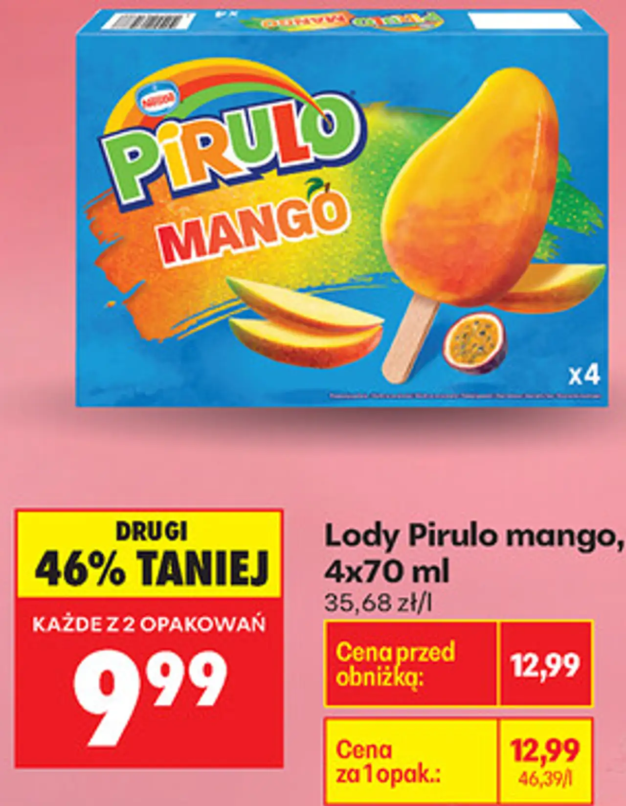 Lody Pirulo mango, 4x70 ml