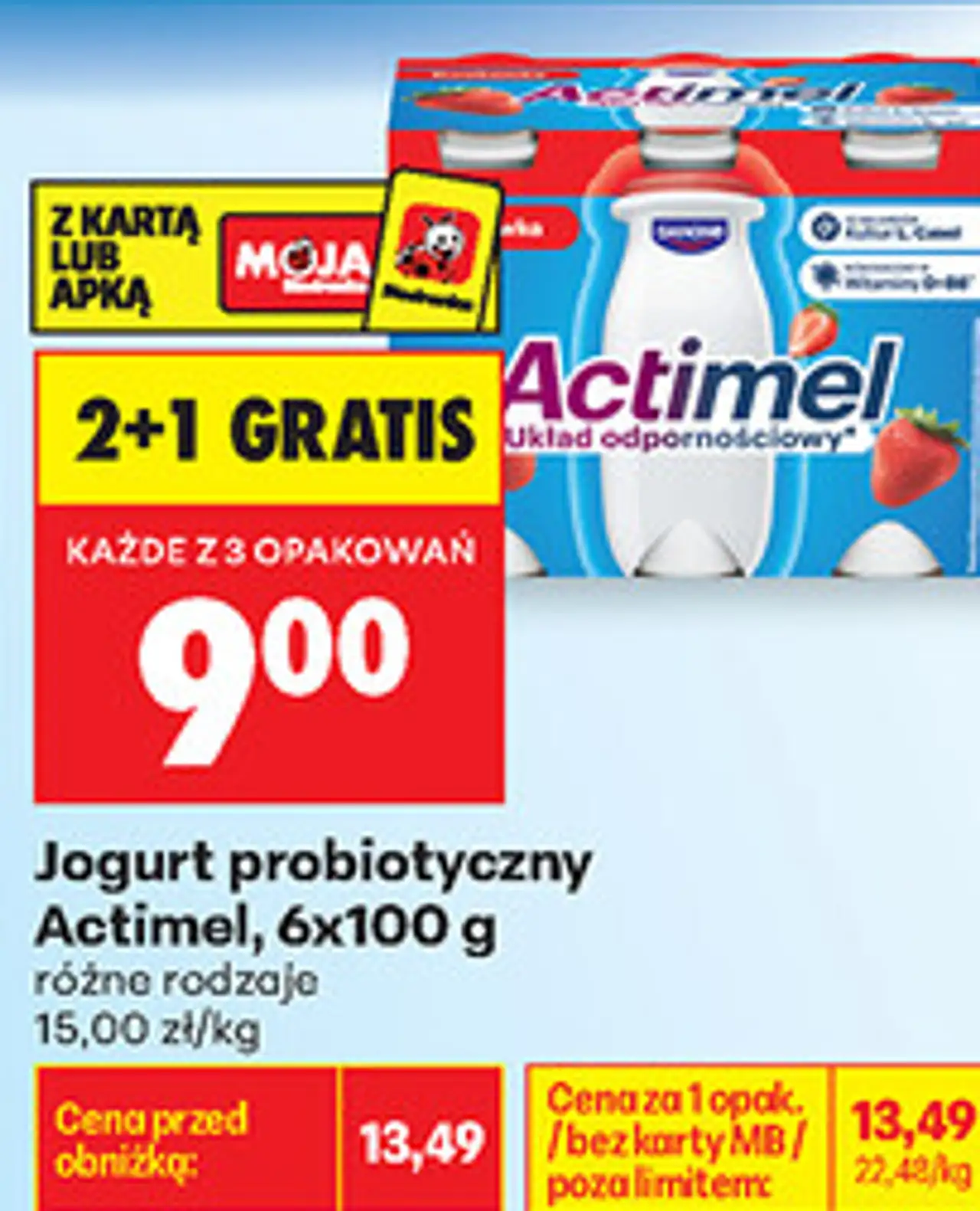 Jogurt probiotyczny Actimel, 6x100 g różne rodzaje