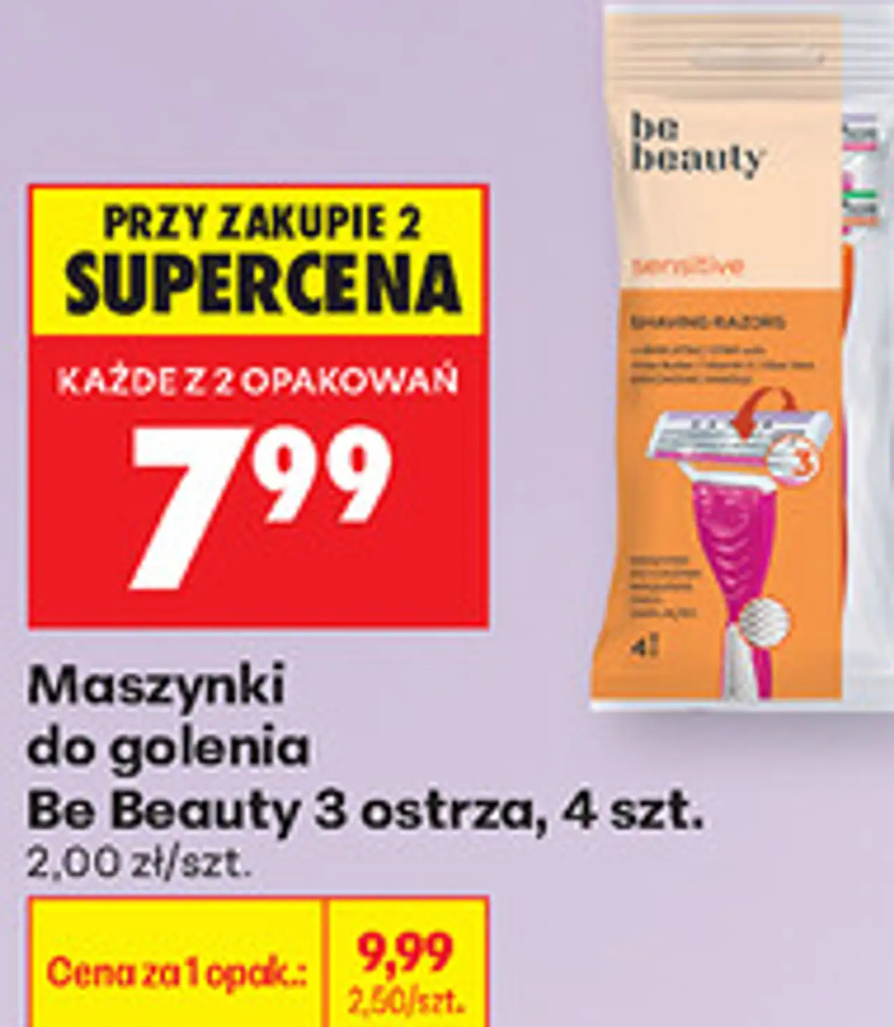Maszynki do golenia Be Beauty 3 ostrza, 4 szt.