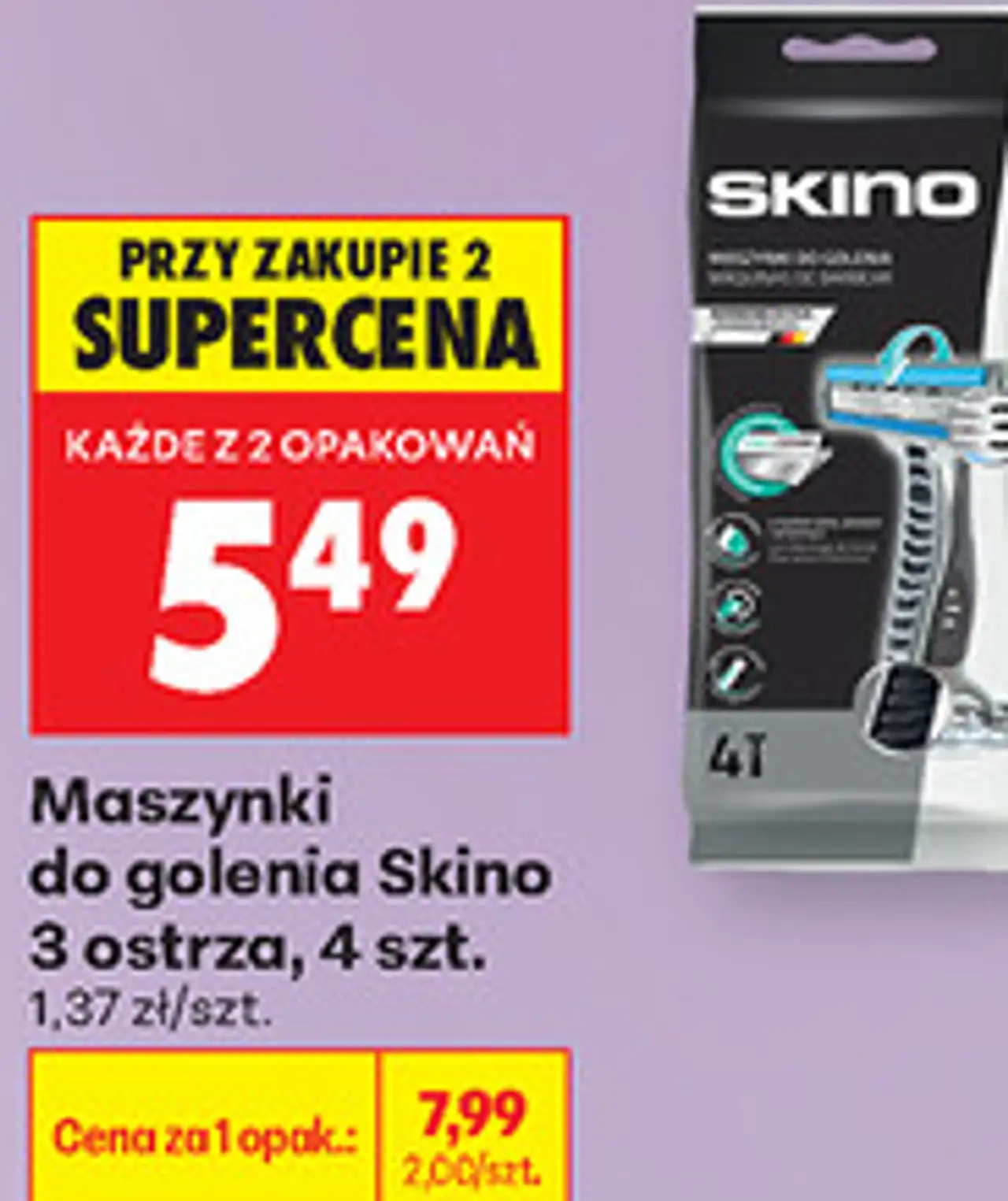 Maszynki do golenia Skino 3 ostrza, 4 szt.