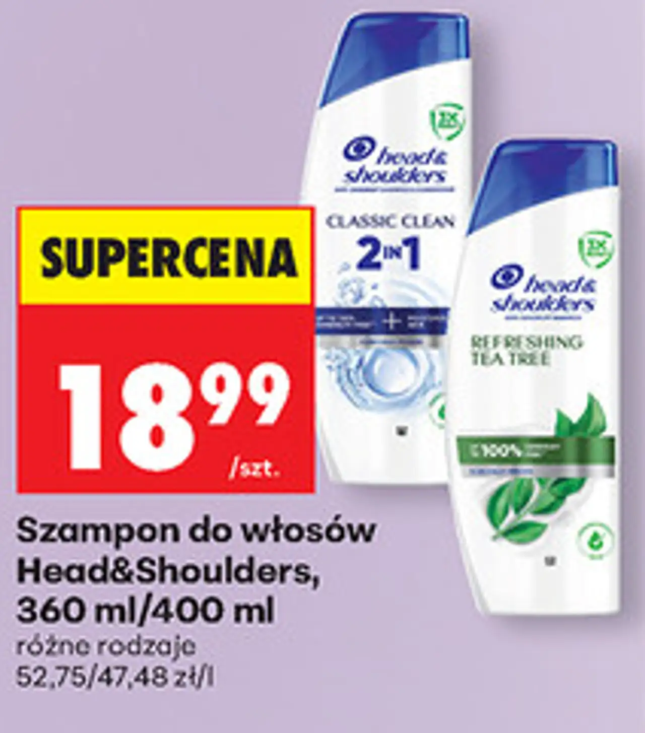 Szampon do włosów Head&Shoulders, 360 ml/400 ml