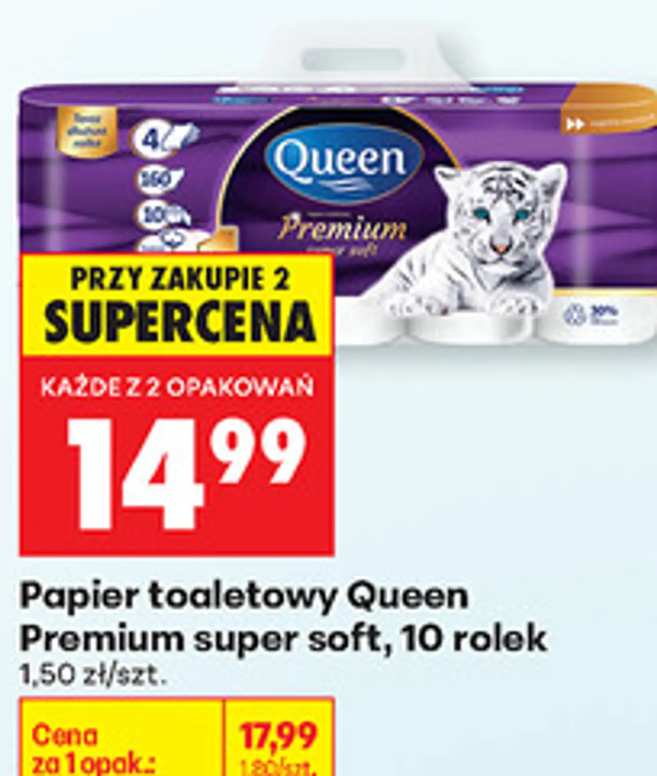 Papier toaletowy Queen Premium super soft, 10 rolek