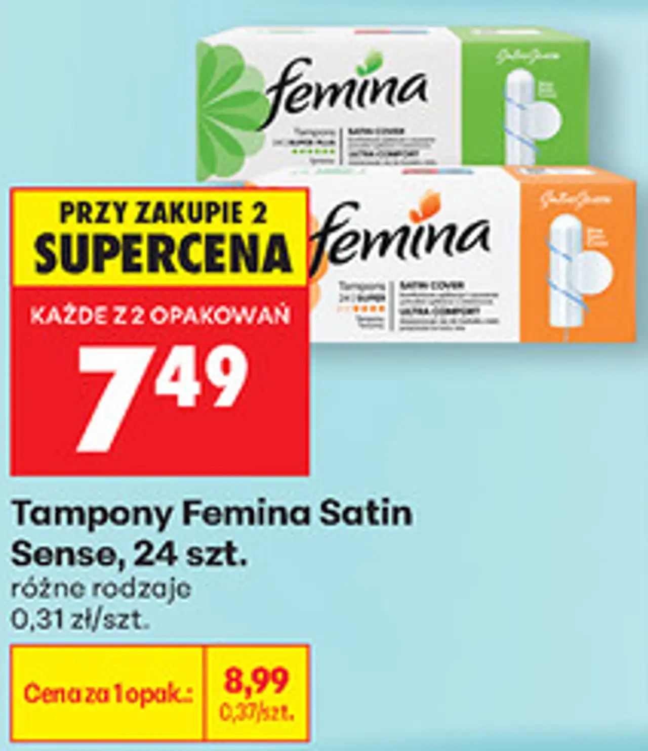Tampony Femina Satin Sense, 24 szt.
