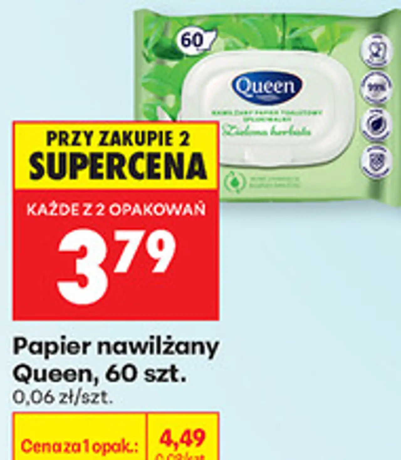 Papier nawilżany Queen, 60 szt.