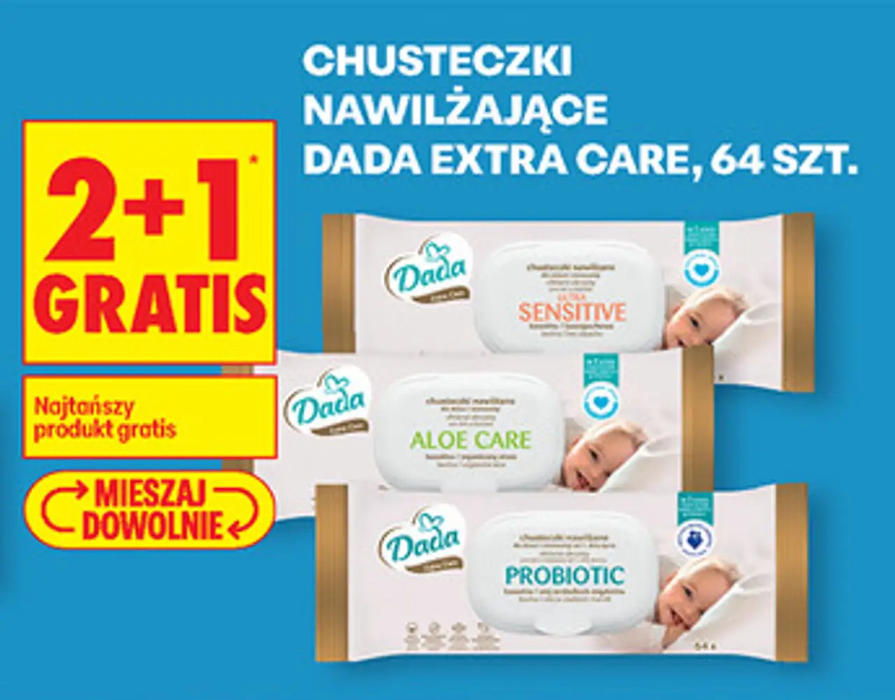 CHUSTECZKI NAWILŻAJĄCE DADA, 50/52 SZT.: AQUA, ATOPIC