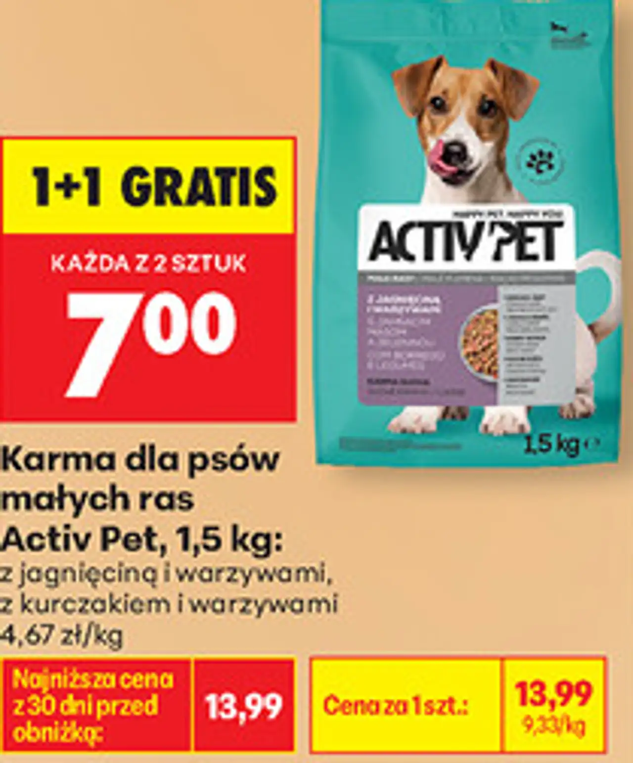 Karma dla psów małych ras Activ Pet, 1,5 kg