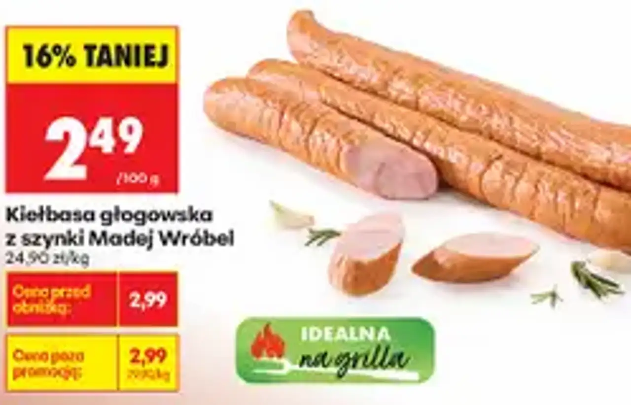 Kiełbasa głogowska z szynki Madej Wróbel