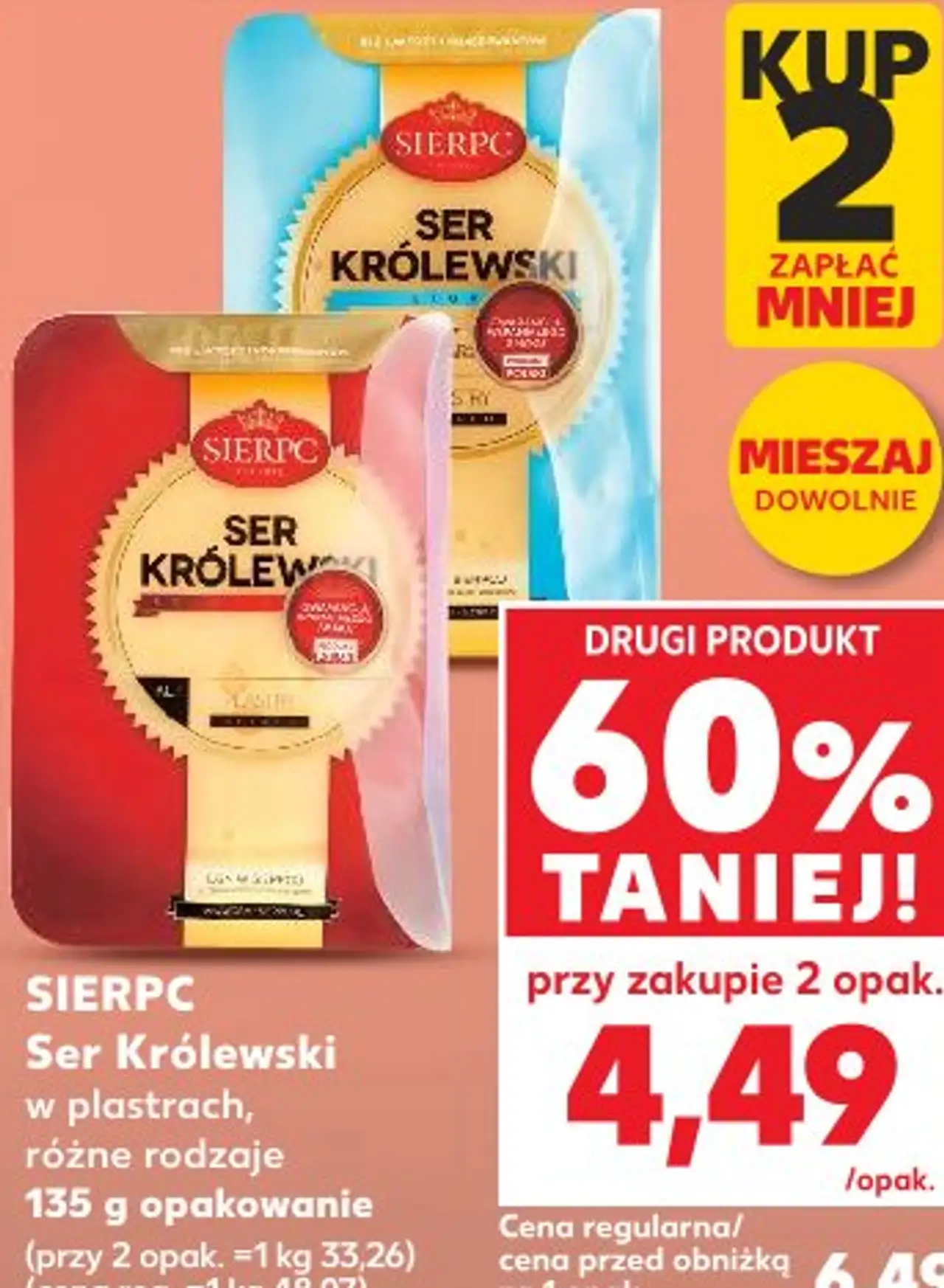 SIERPC Ser Królewski w plastrach, różne rodzaje 135 g opakowanie