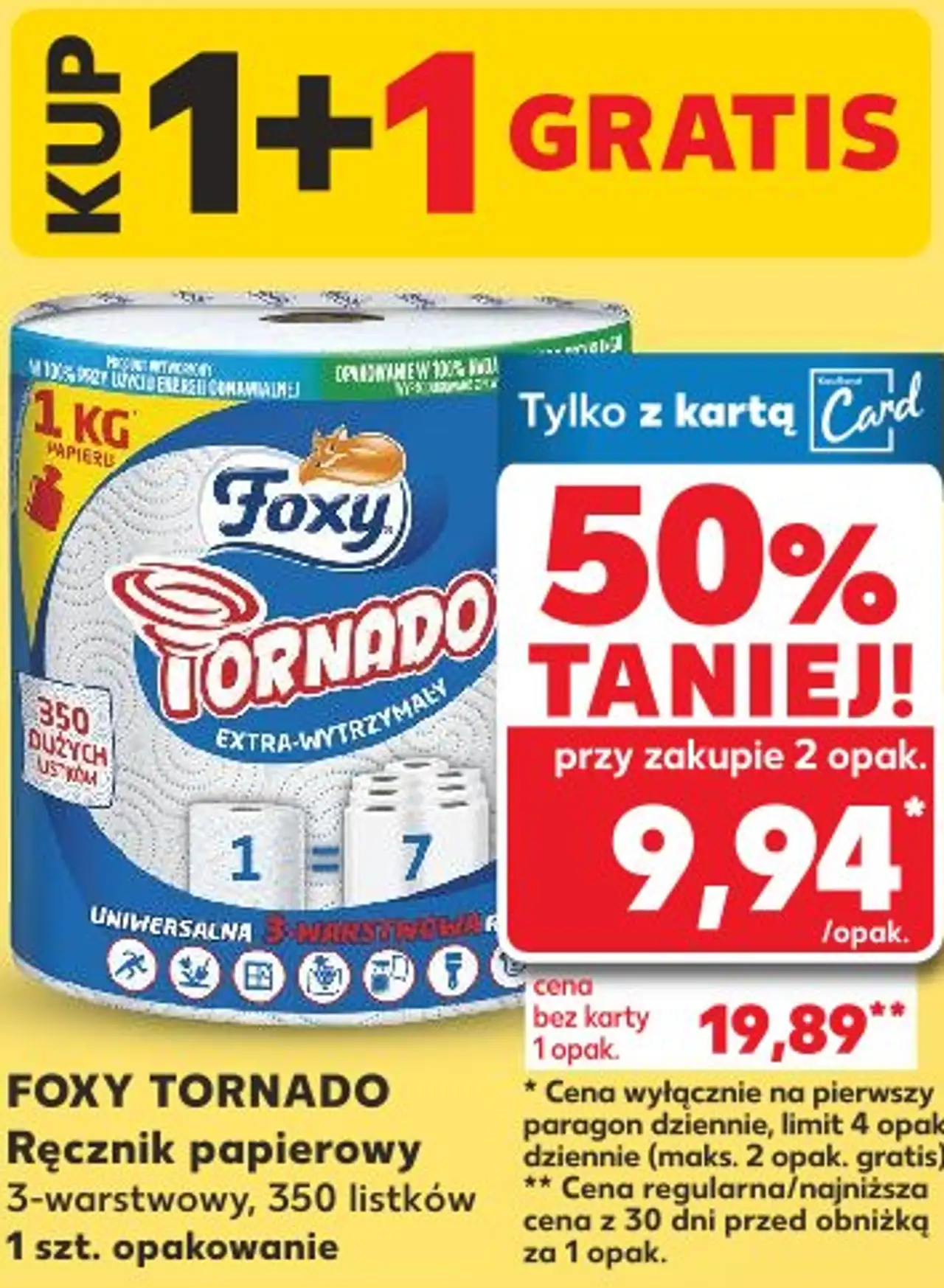 FOXY TORNADO Ręcznik papierowy 3-warstwowy, 350 listków