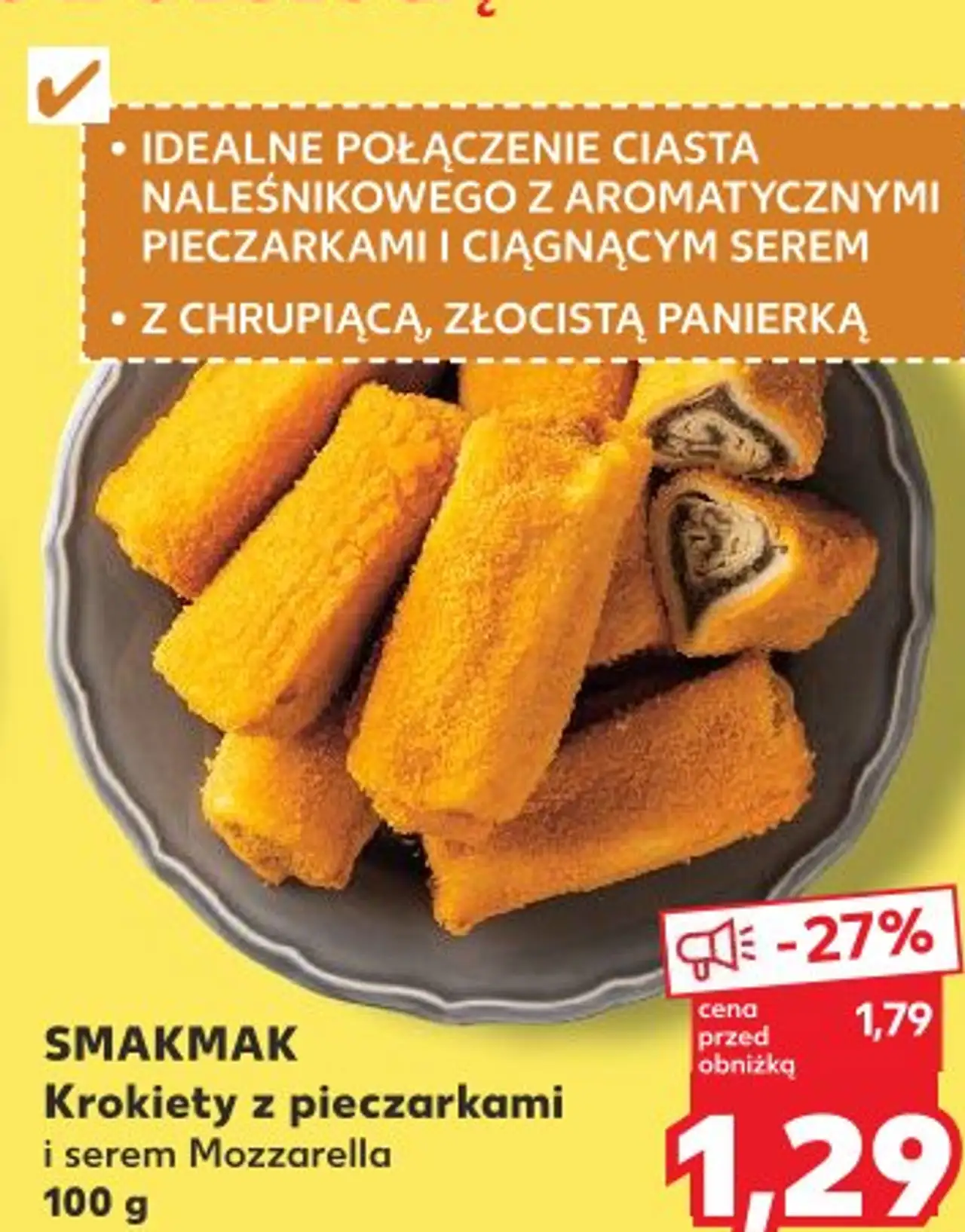 SMAKMAK Krokiety z pieczarkami i serem Mozzarella