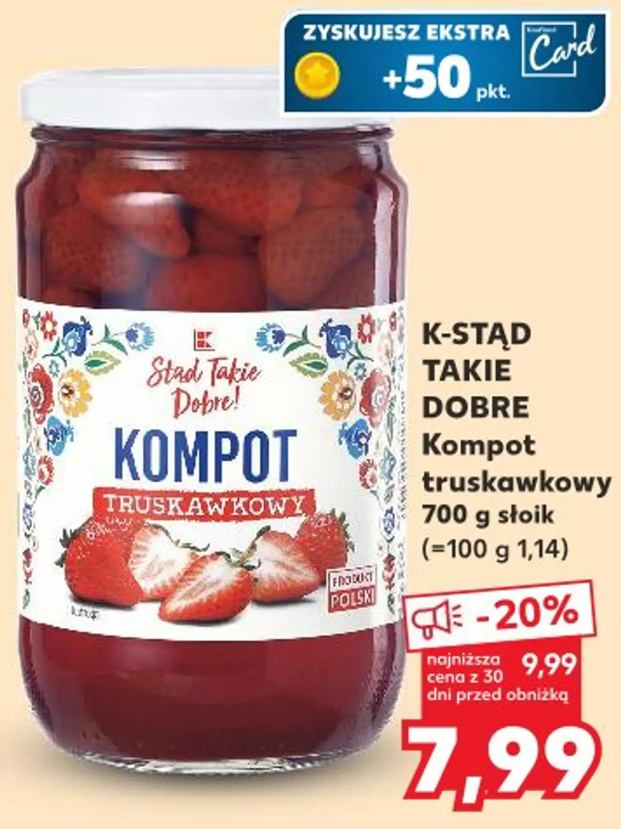 K-Stąd Takie Dobre Kompot truskawkowy 700 g słoik