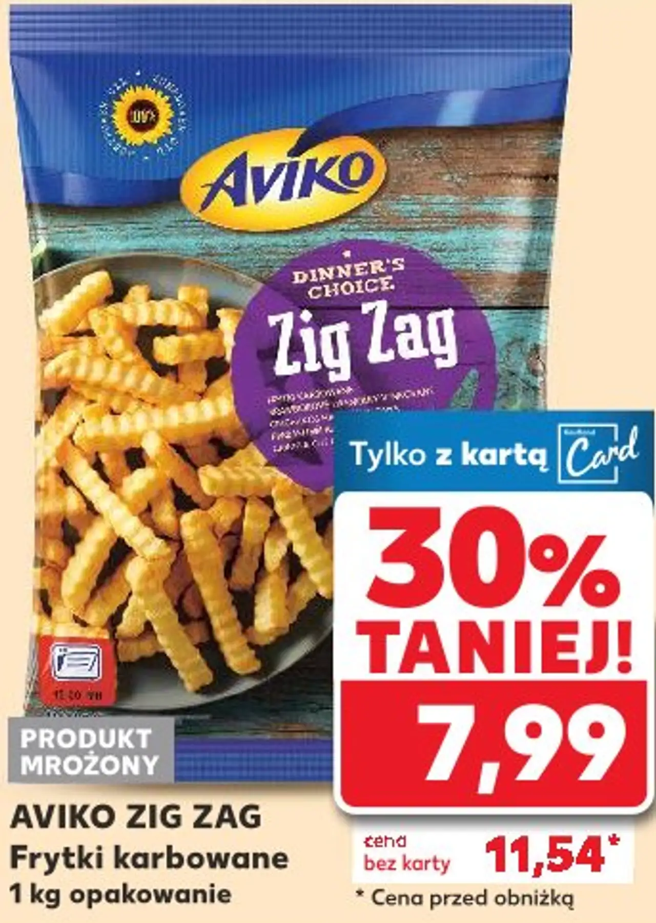 AVIKO ZIG ZAG Frytki karbowane 1 kg opakowanie