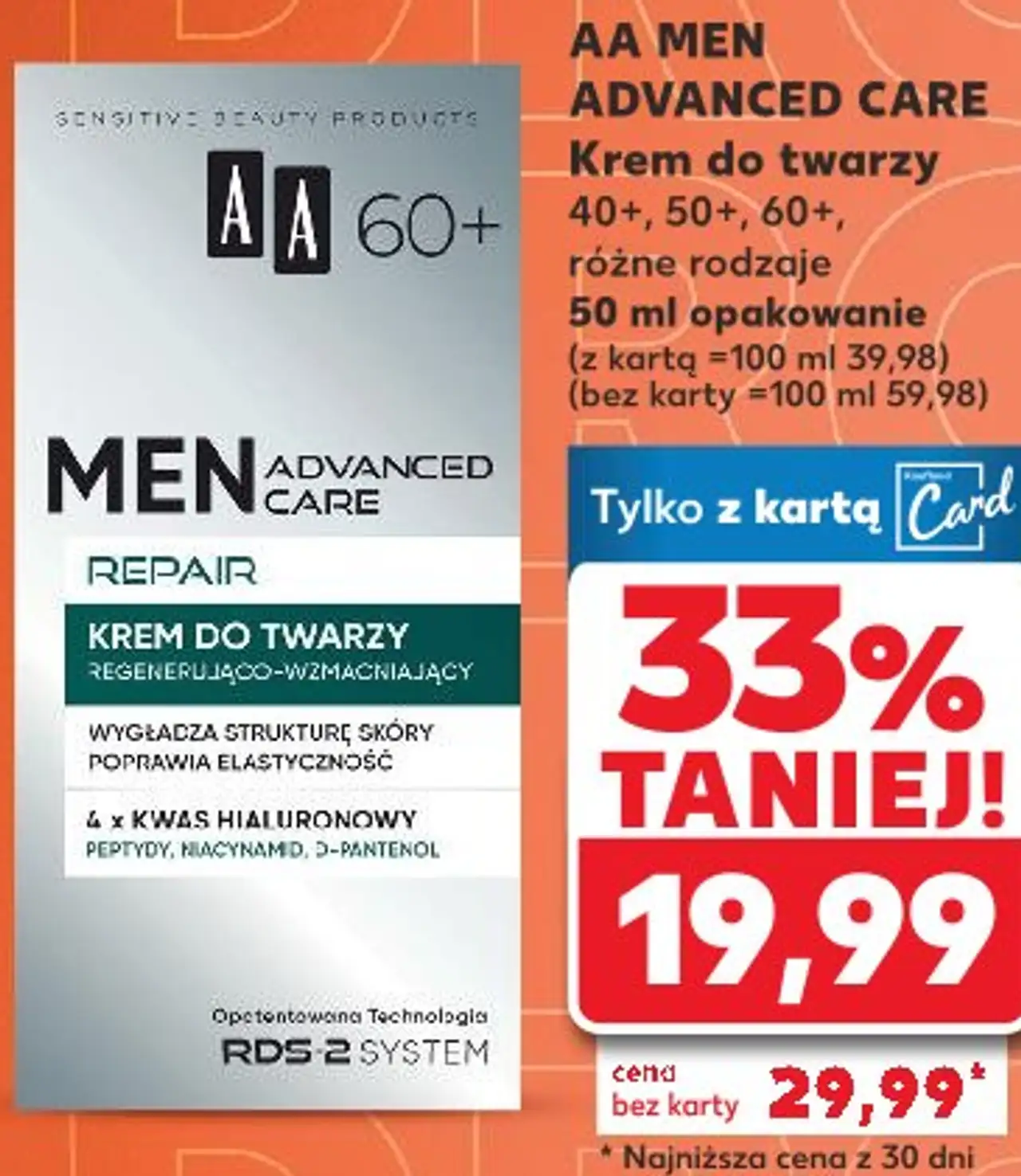 AA MEN ADVANCED CARE Krem do twarzy