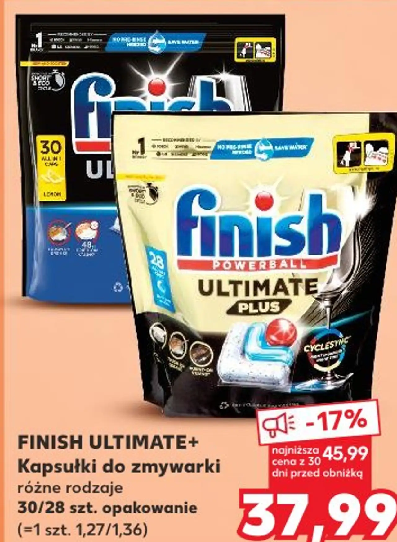 FINISH ULTIMATE+ Kapsułki do zmywarki różne rodzaje