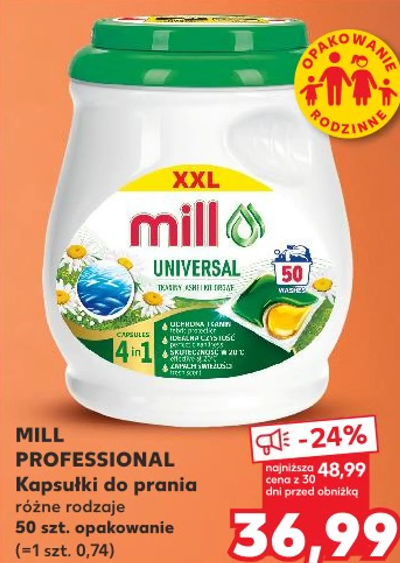 MILL PROFESSIONAL Kapsułki do prania różne rodzaje