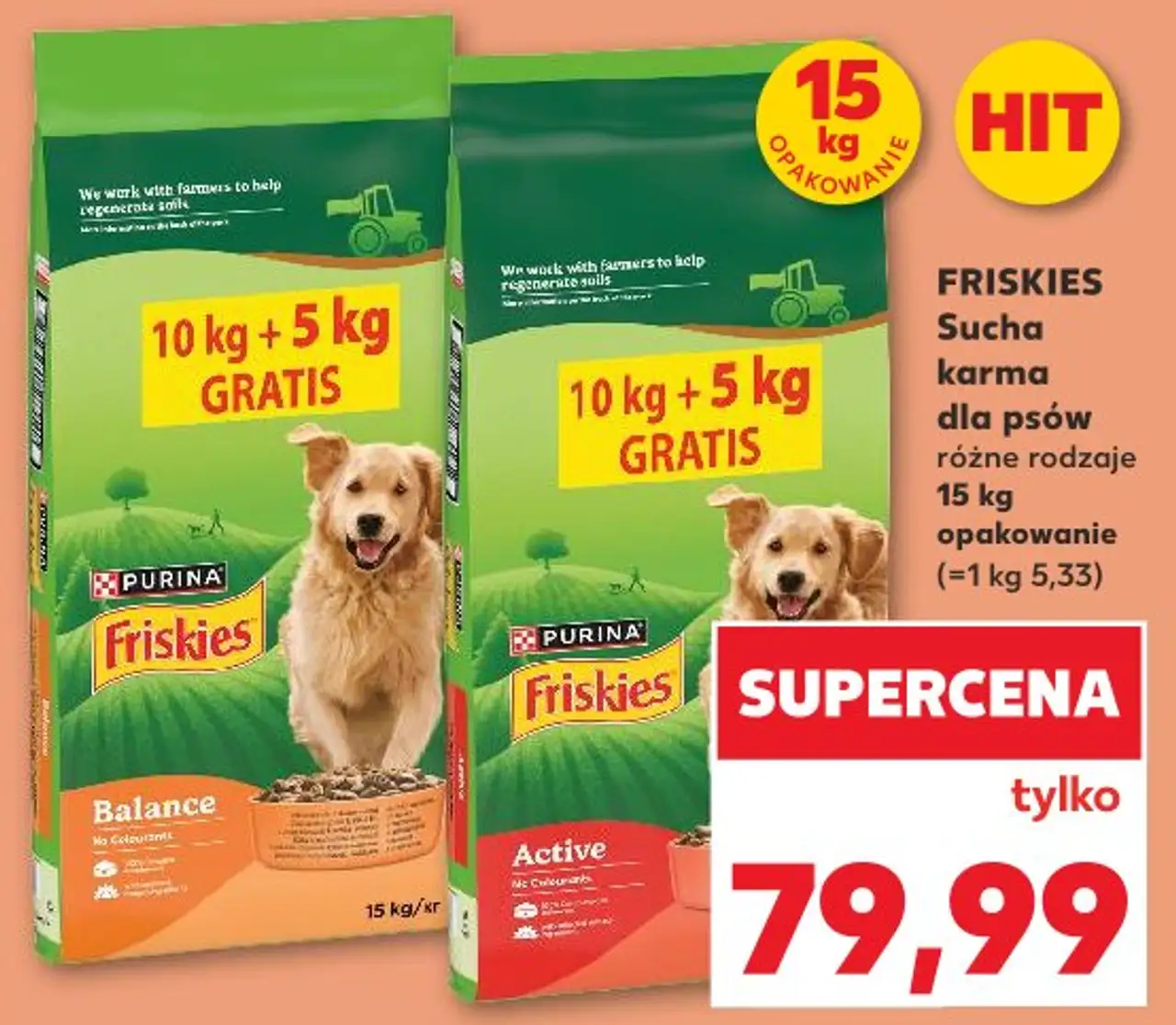 FRISKIES Sucha karma dla psów różne rodzaje 15 kg