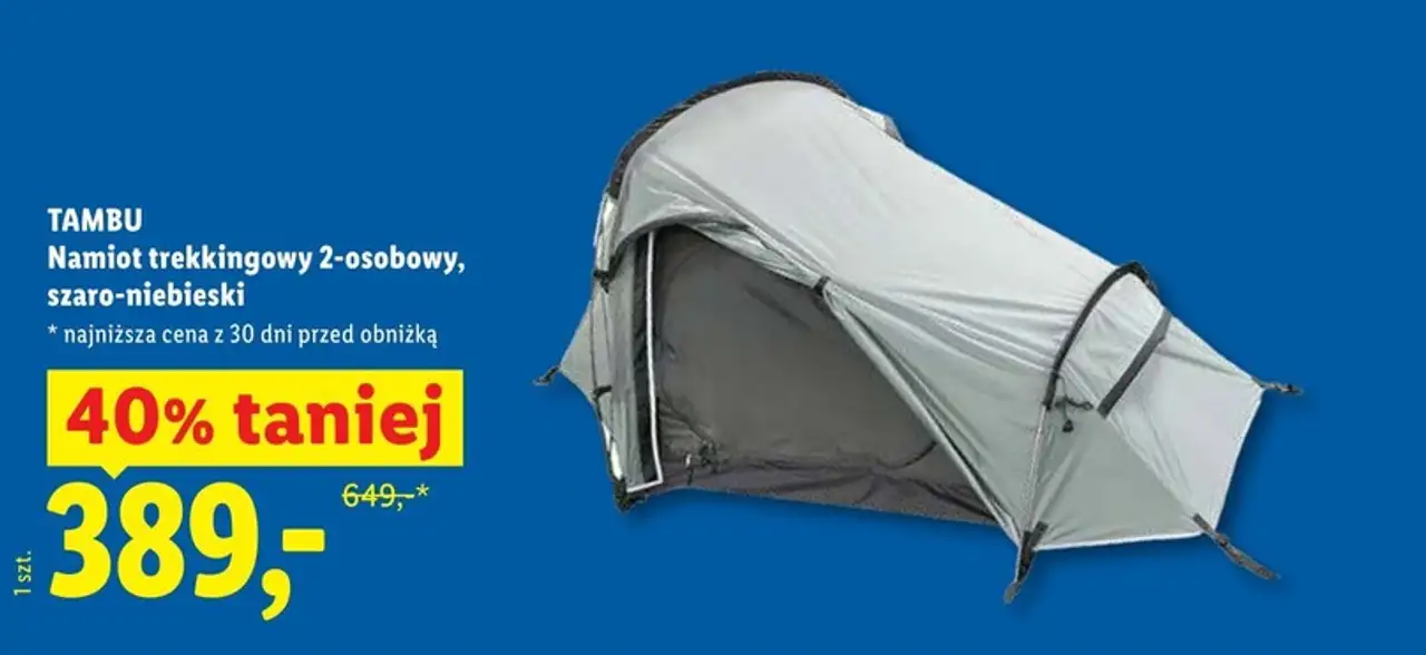 TAMBU Namiot trekkingowy 2-osobowy, szaro-niebieski