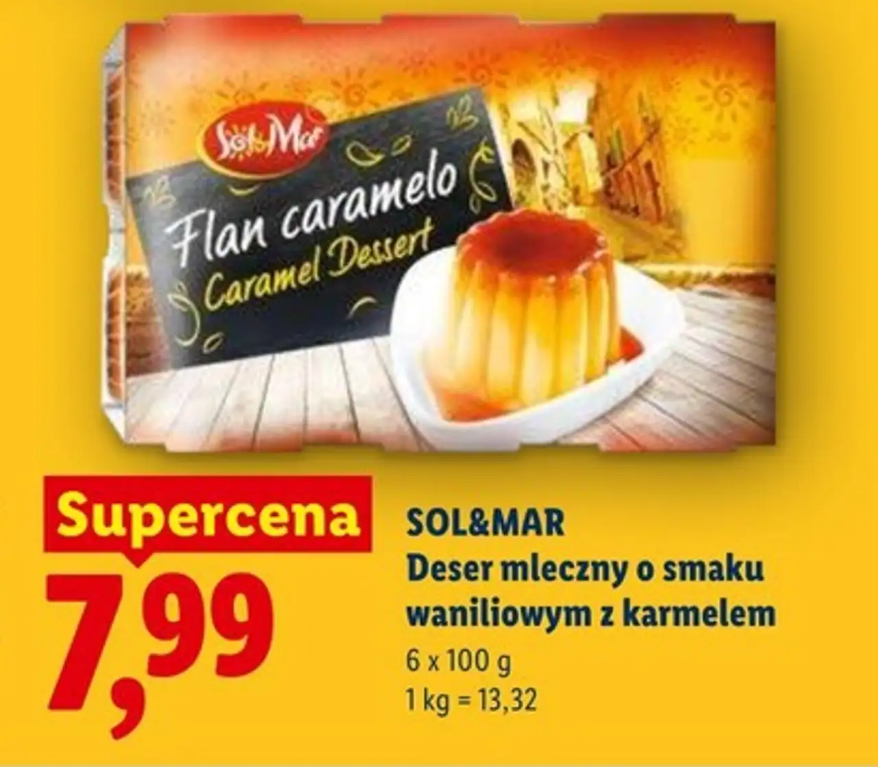 Deser mleczny o smaku waniliowym z karmelem