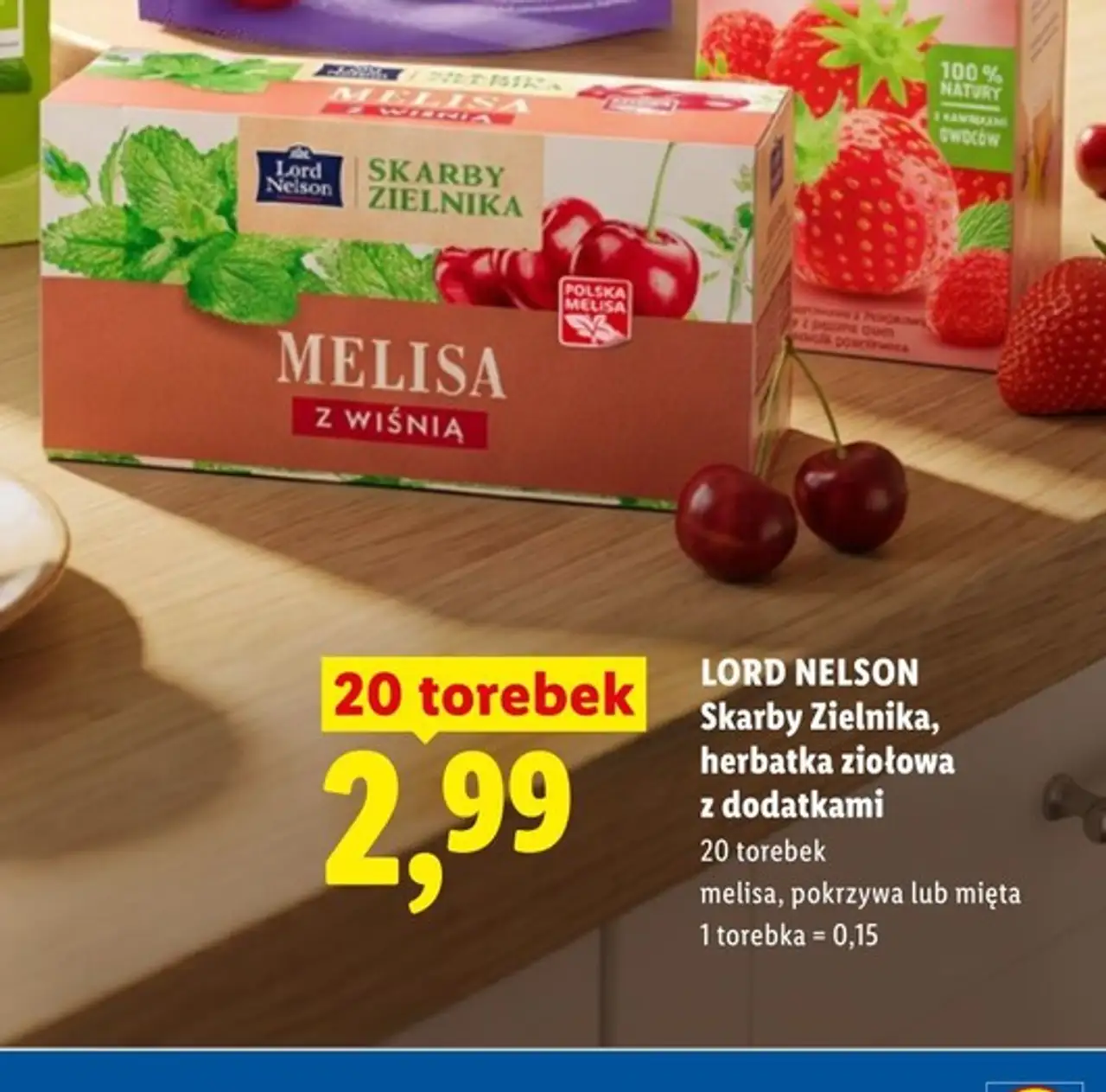 Herbata pokrzywa z trawą cytrynową o smaku cytryny Lord Nelson