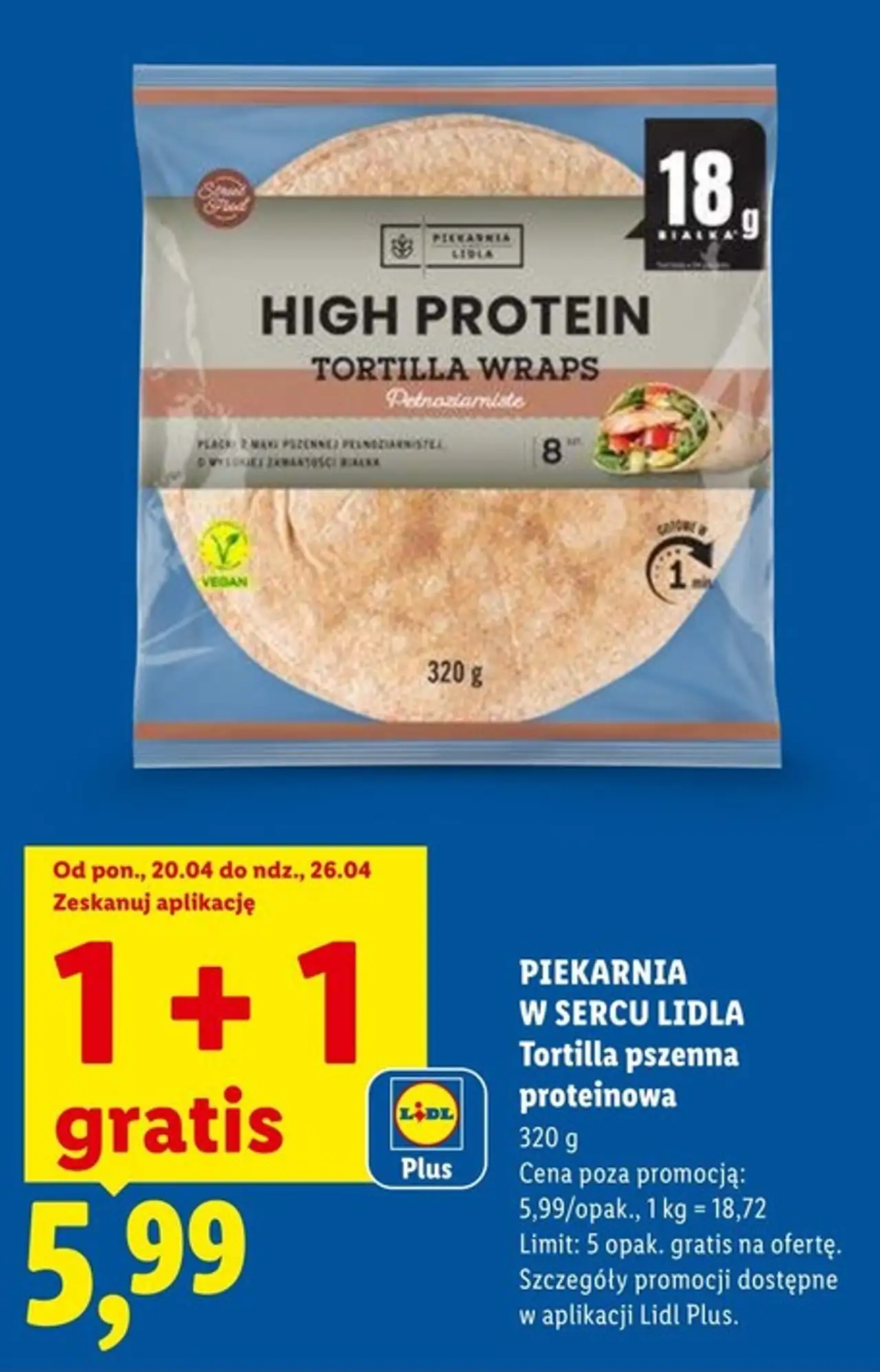 PIEKARNIA W SERCU LIDLA Tortilla pszenna proteinowa 320 g