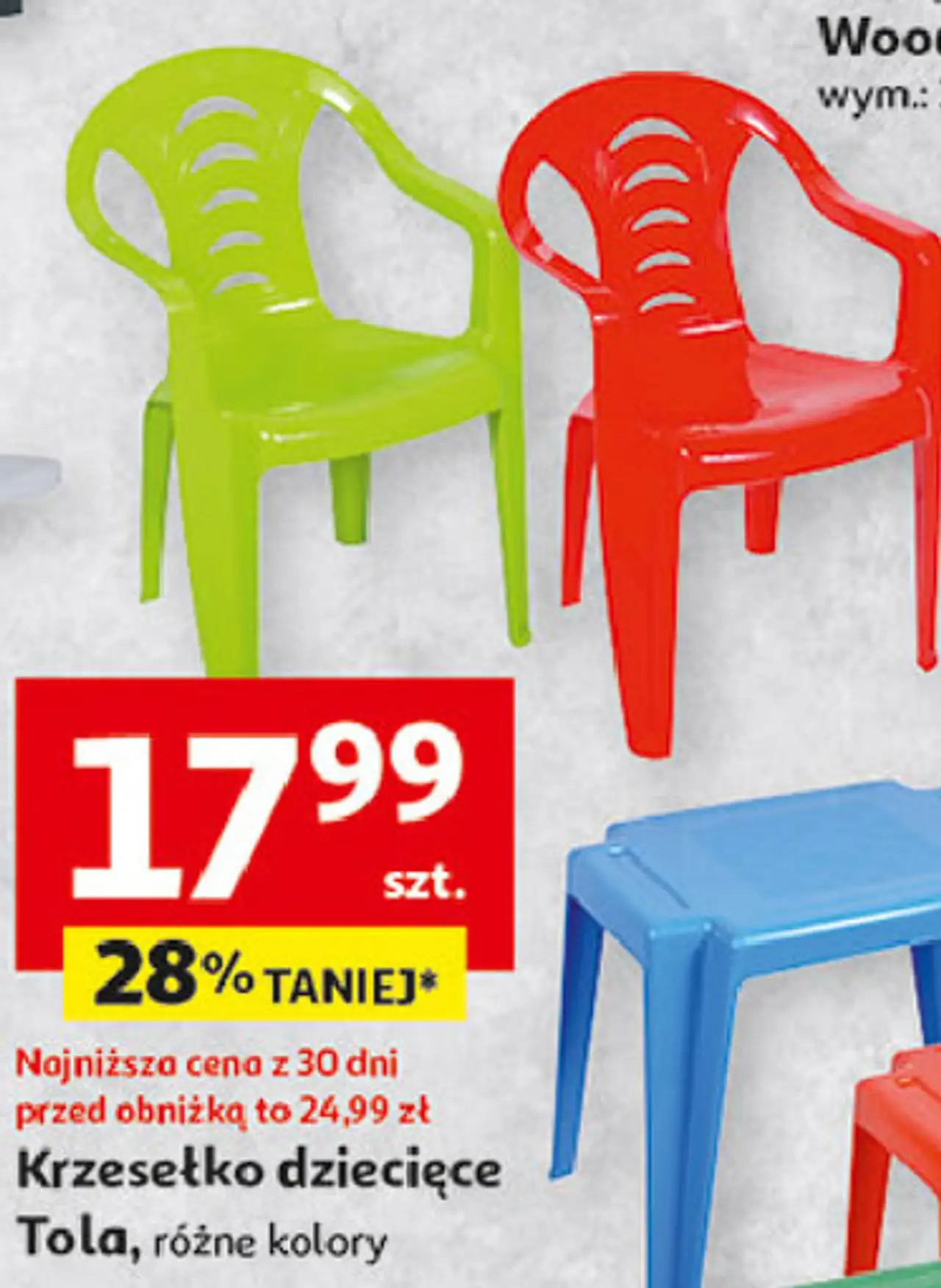 Krzesełko dziecięce Tola, różne kolory