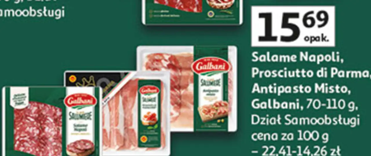 Salame Napoli, Prosciutto di Parma, Antipasto Misto, Galbani, 70-110 g