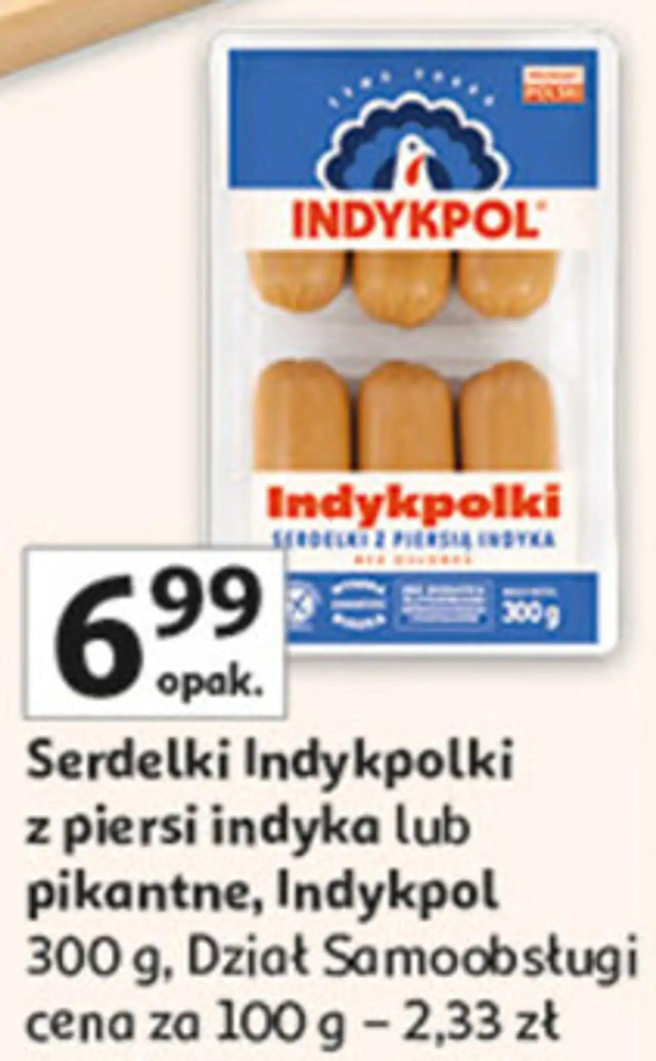 Serdelki Indykpolki z piersi indyka lub pikantne, Indykpol,