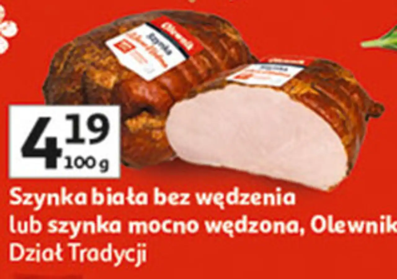 Szynka biała bez wędzenia lub szynka mocno wędzona