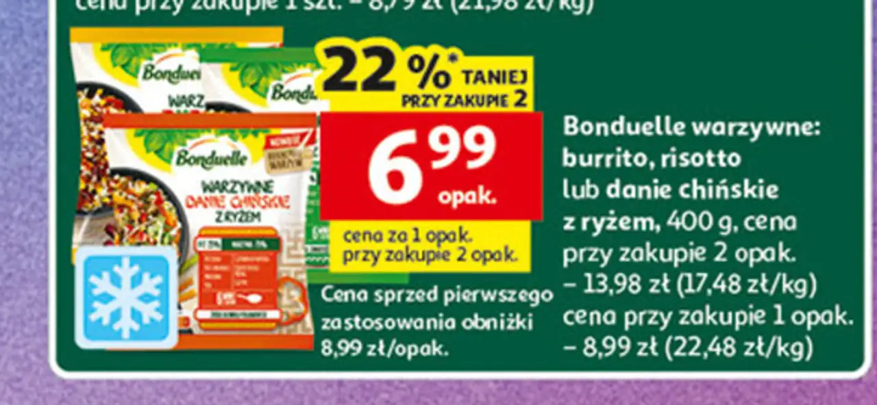 Bonduelle warzywne: burrito, risotto lub danie chińskie z ryżem