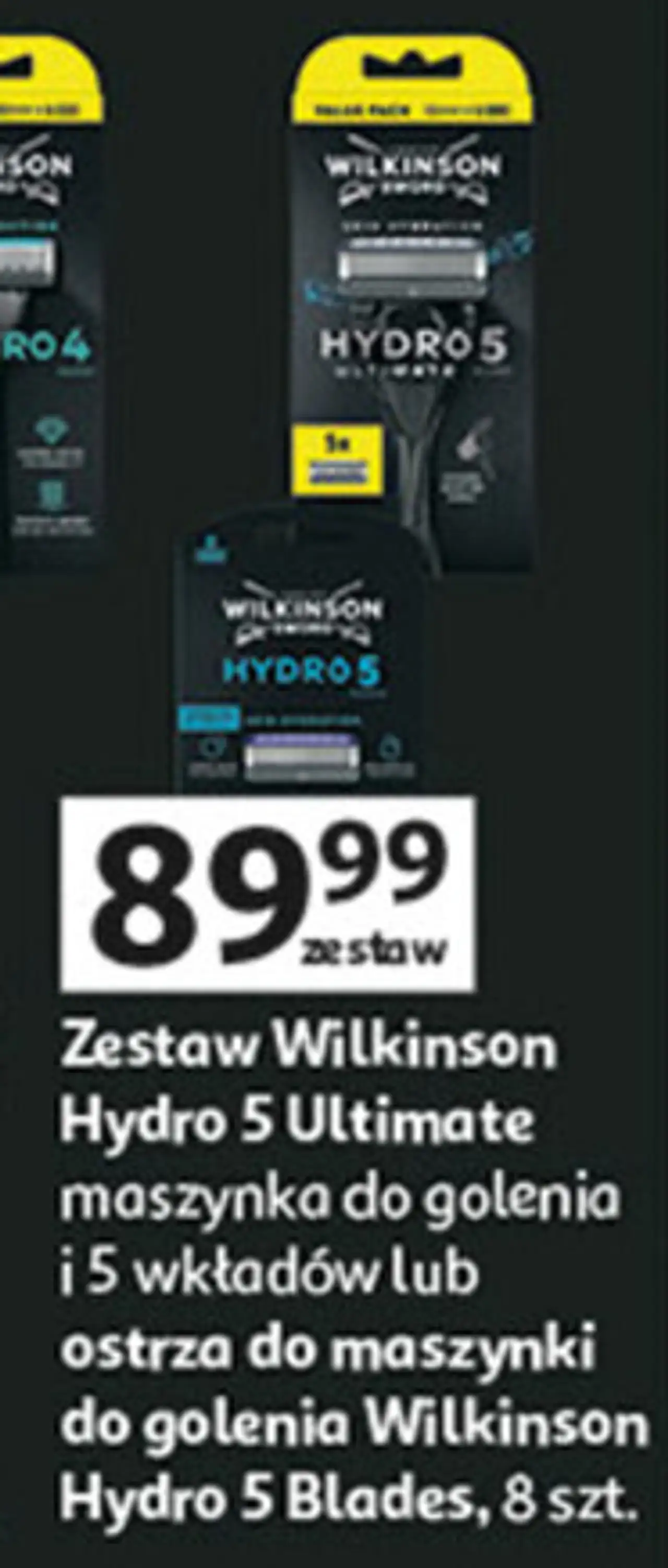 Zestaw Wilkinson Hydro 5 Ultimate maszynka do golenia i 5 wkładów lub ostrza do maszynki do golenia Wilkinson Hydro 5 Blades, 8 szt.