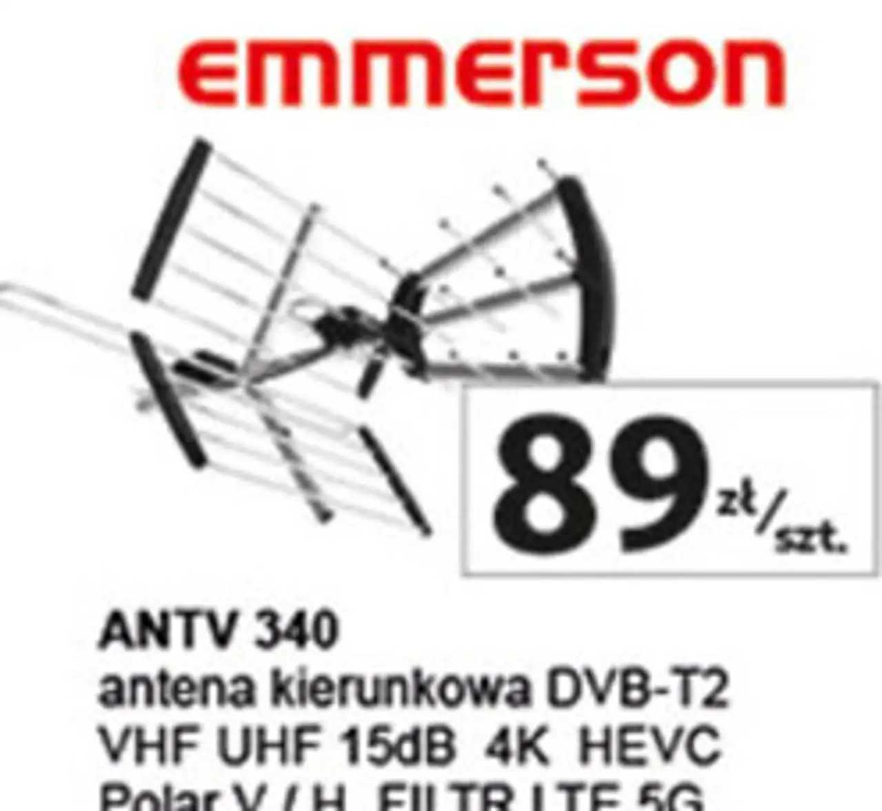 ANTV 340 antena kierunkowa DVB-T2 VHF UHF 15dB 4K HEVC Emmerson