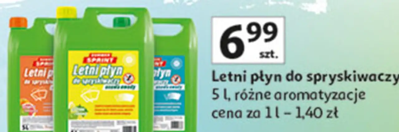 Letni płyn do spryskiwaczy 5 l, różne aromatyzacje