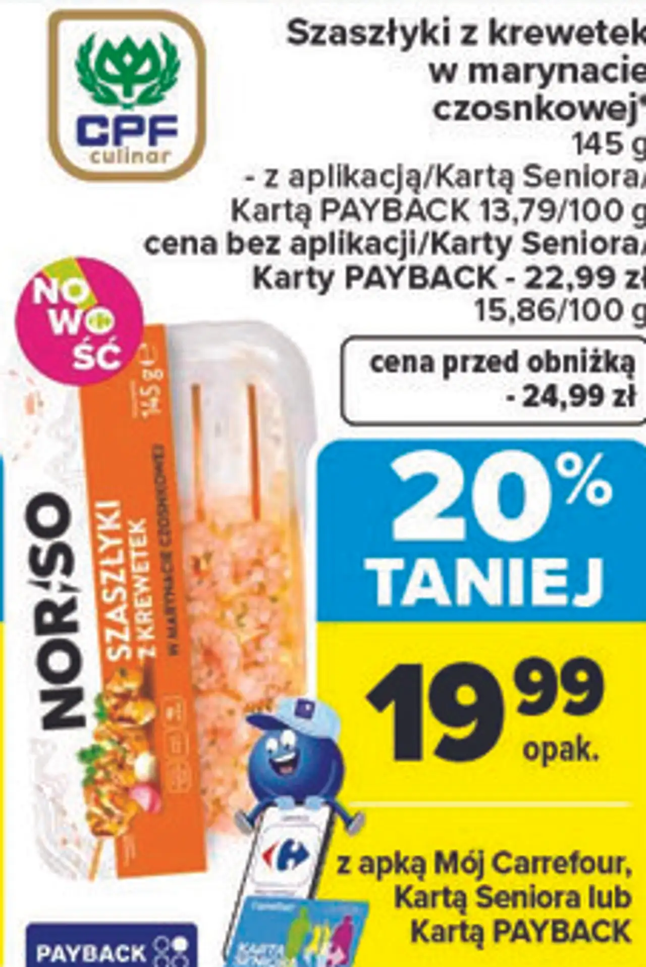 Szaszłyki z krewetek w marynacie czosnkowej NORSO